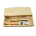 3 Piece Barbecue Tool Wooden Set